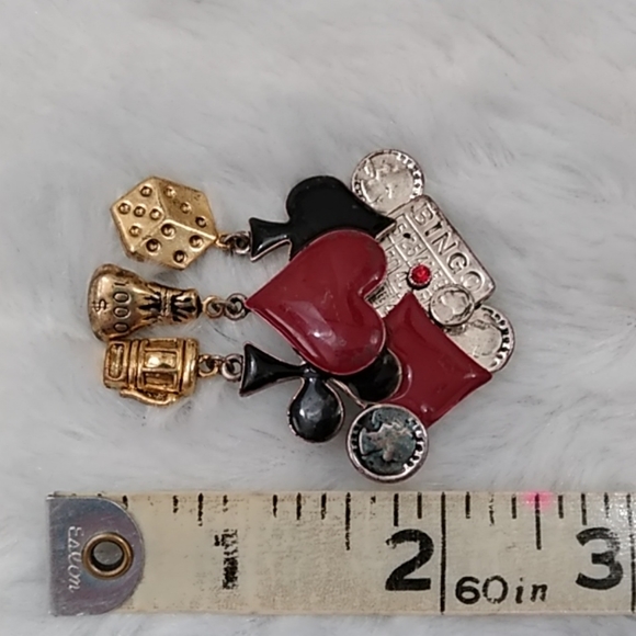 3/$15 Gambling Bingo Poker Dice Brooch Pin - Picture 6 of 6
